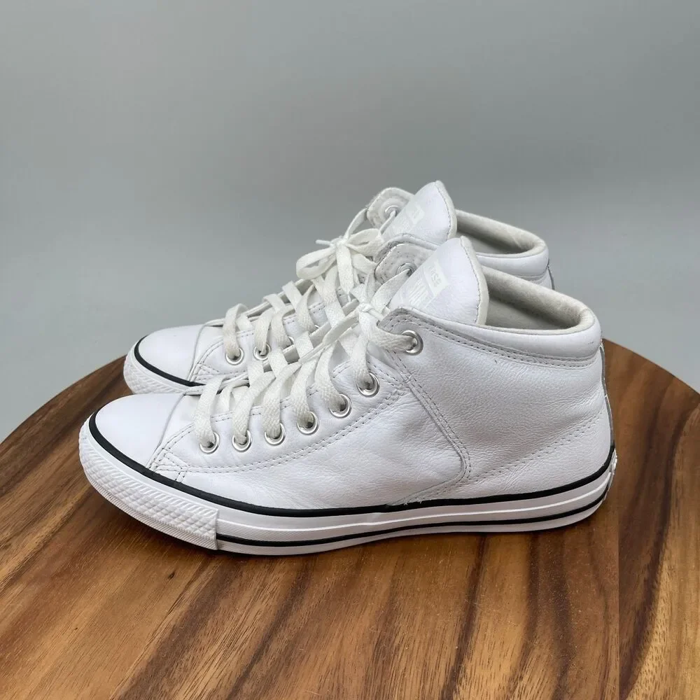 Converse Chuck Taylor All Star High Street Shoes Womens Size 9.5 White Leather